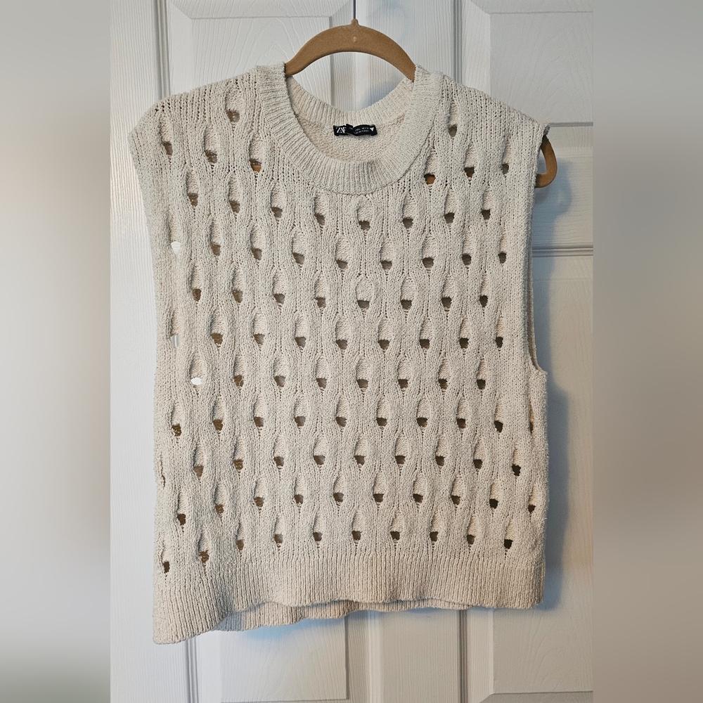 Zara Cream Sweater Vest